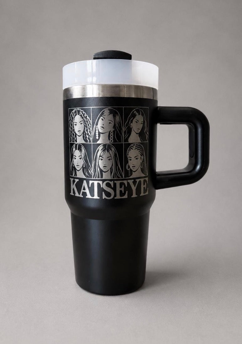 K-Pop Fan Gift girl band Tumbler – Laser Engraved Insulated Cup 400ml, Personalised Quencher-style tumbler cup with handle 14oz