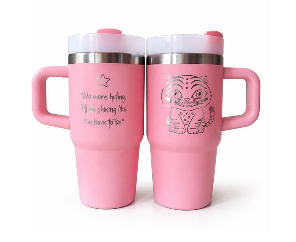 K-Pop Fan Gift Tumbler – Laser Engraved Insulated Cup 400ml, Personalised Quencher-style tumbler cup with handle 14oz (Copy)