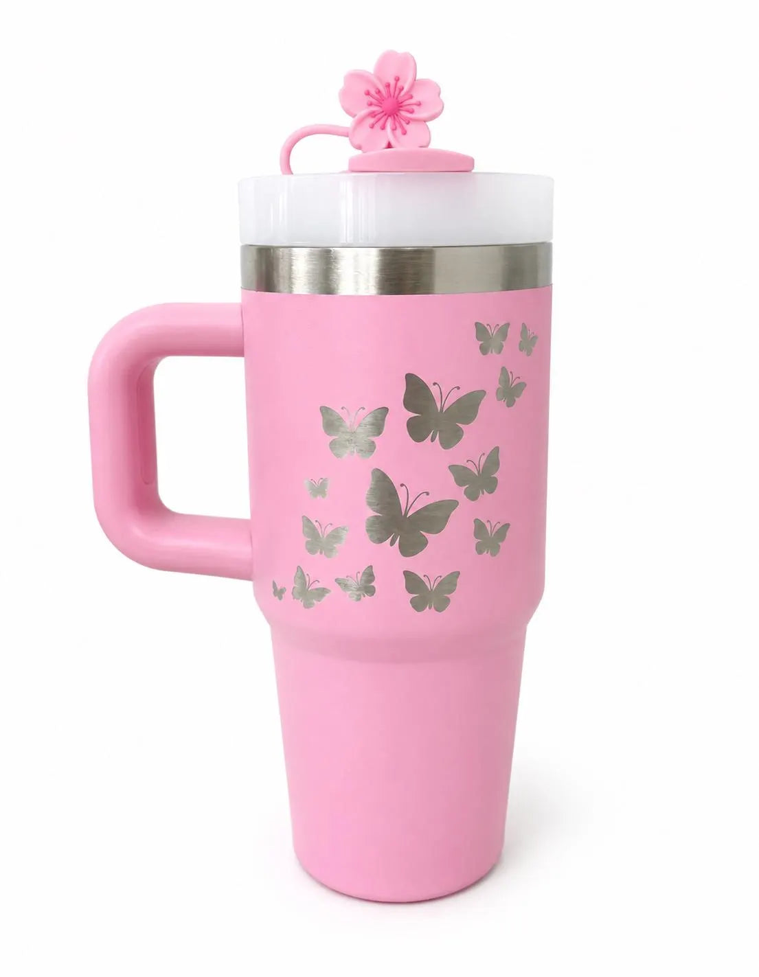 LASER ENGRAVED kids children’s small size travel tumbler flask with handle and straw-personalised mini cup-14oz