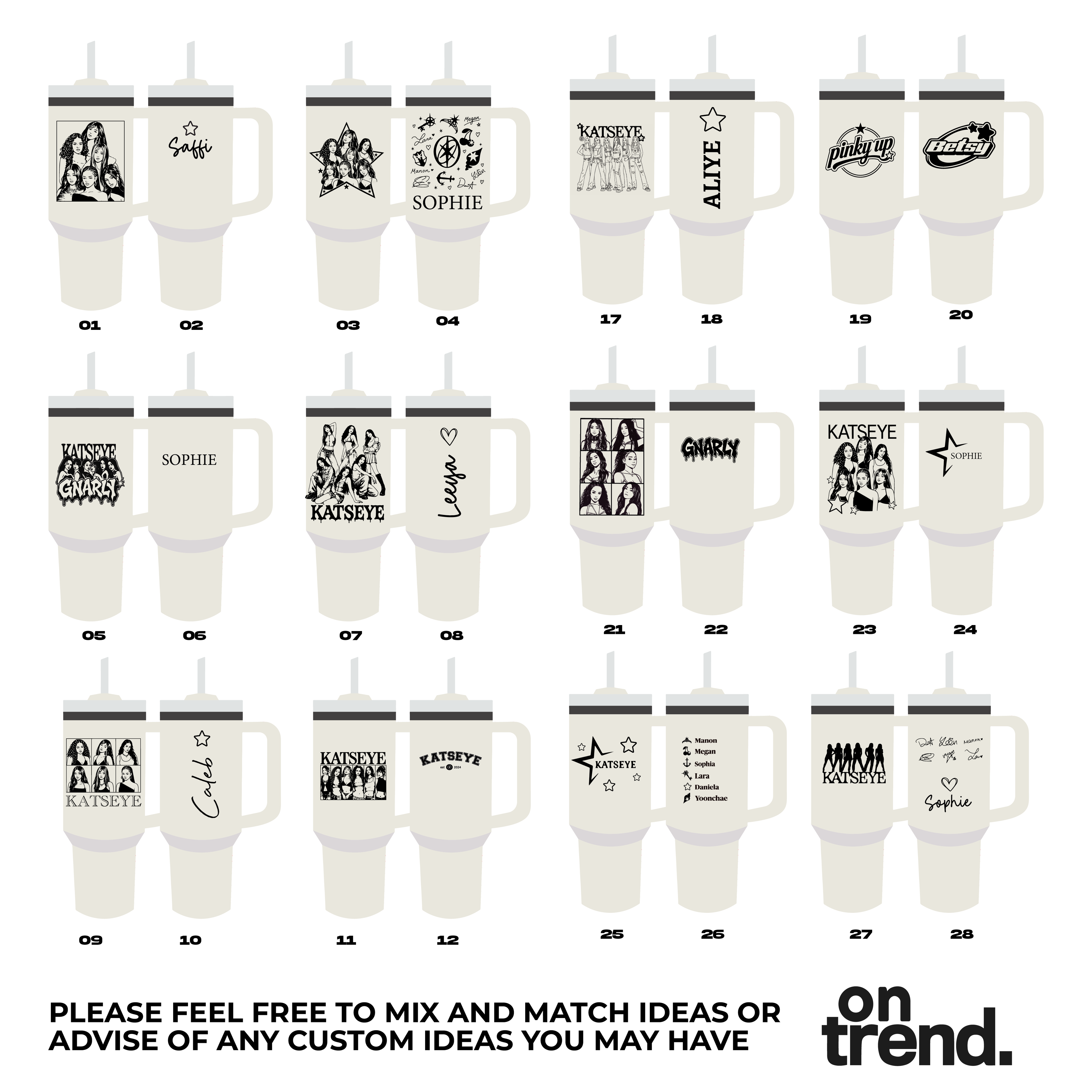 K-Pop Fan Gift girl band Tumbler – Laser Engraved Insulated Cup 400ml, Personalised Quencher-style tumbler cup with handle 14oz